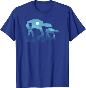 Star Wars Classic Battel Of Hoth AT-AT Walkers Silhouette T-Shirt - T-Shirt | Royal