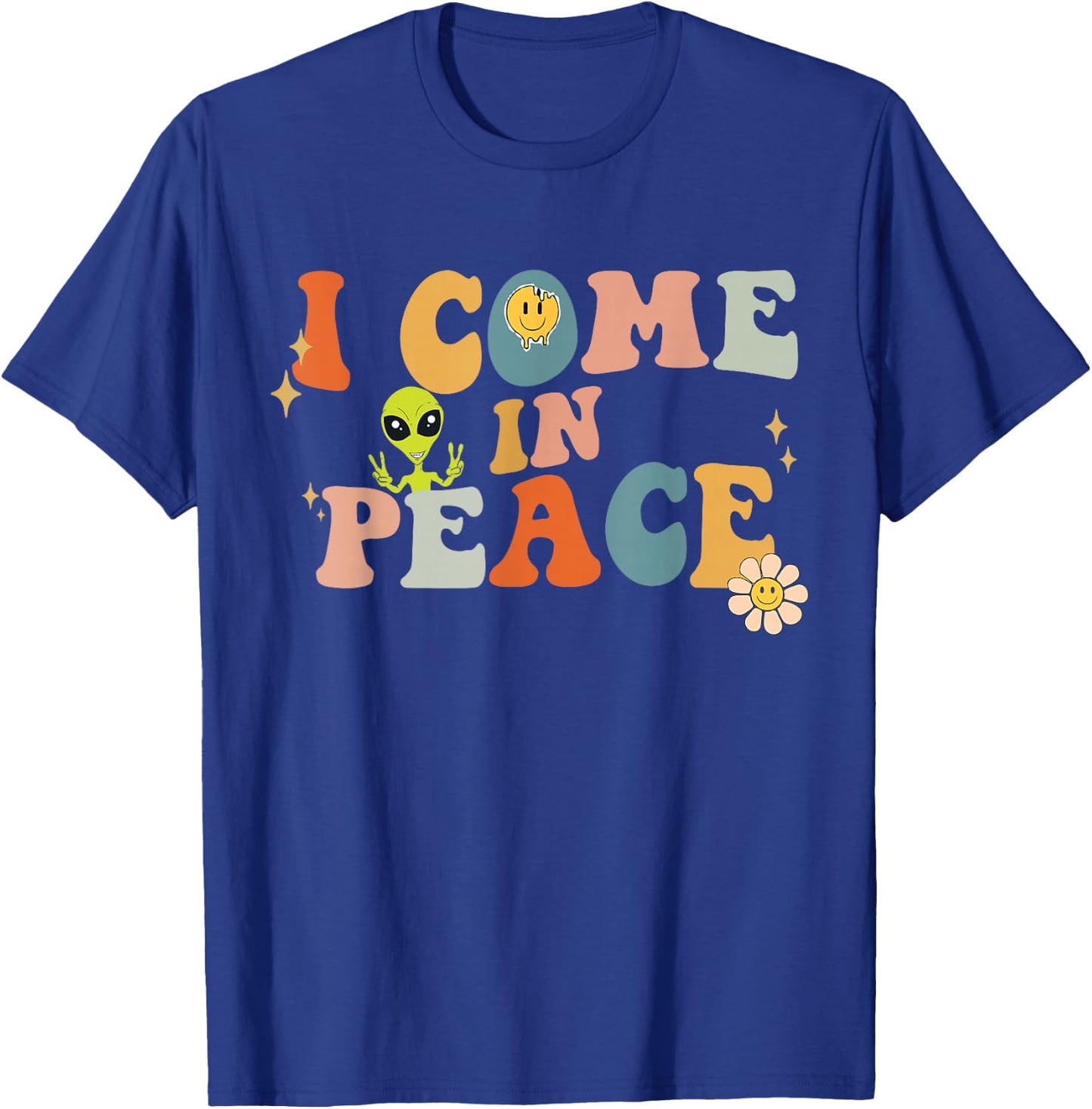 I come in peace Im peace groovy matching couples T-Shirt - T-Shirt | Royal