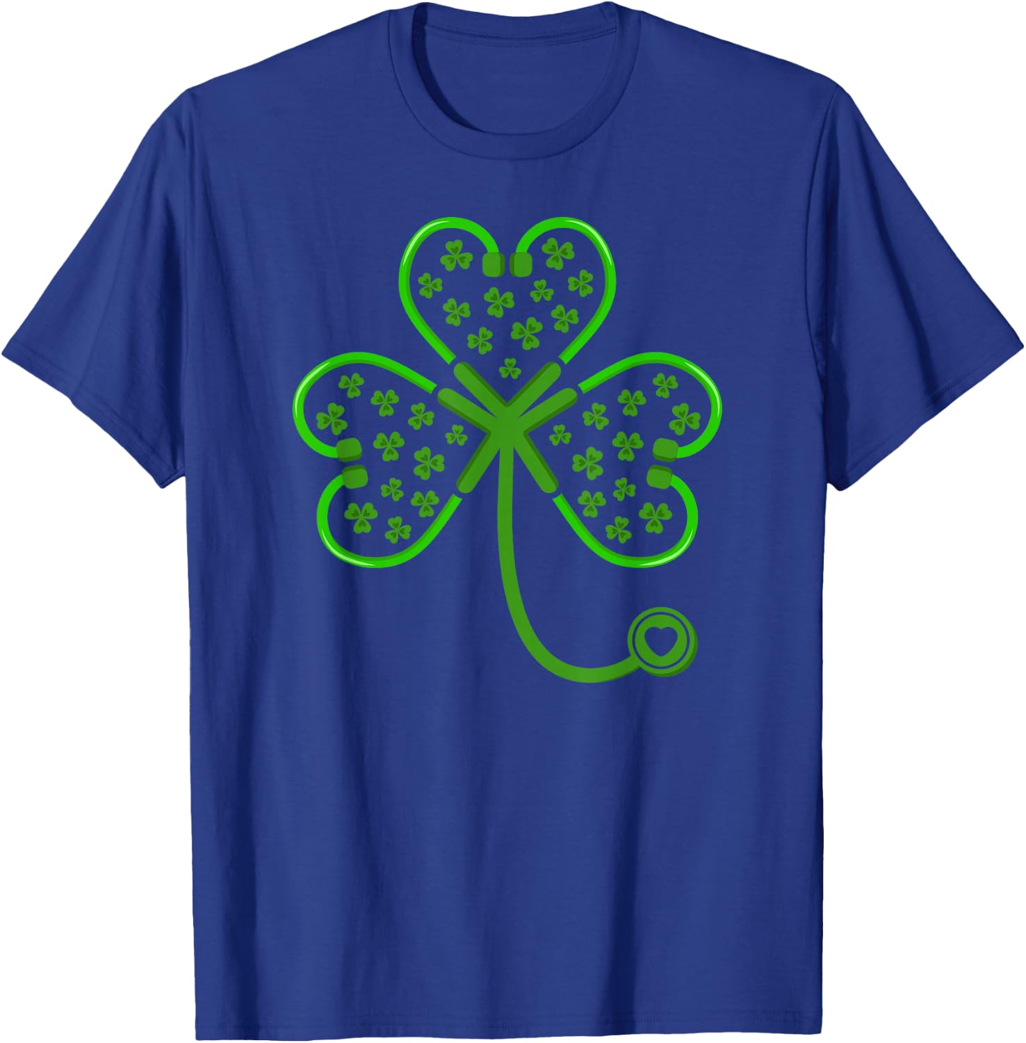 Shamrock Stethoscope Nurse T Shirt St Patricks Day Lucky T-Shirt - T-Shirt | Royal