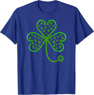 Shamrock Stethoscope Nurse T Shirt St Patricks Day Lucky T-Shirt - T-Shirt | Royal