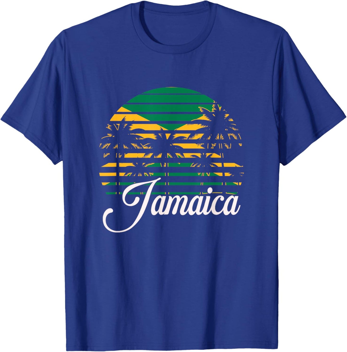 Jamaika-Flagge | Inselpalme | Jamaikanische Sommerferien T-Shirt - T-Shirt | Royal