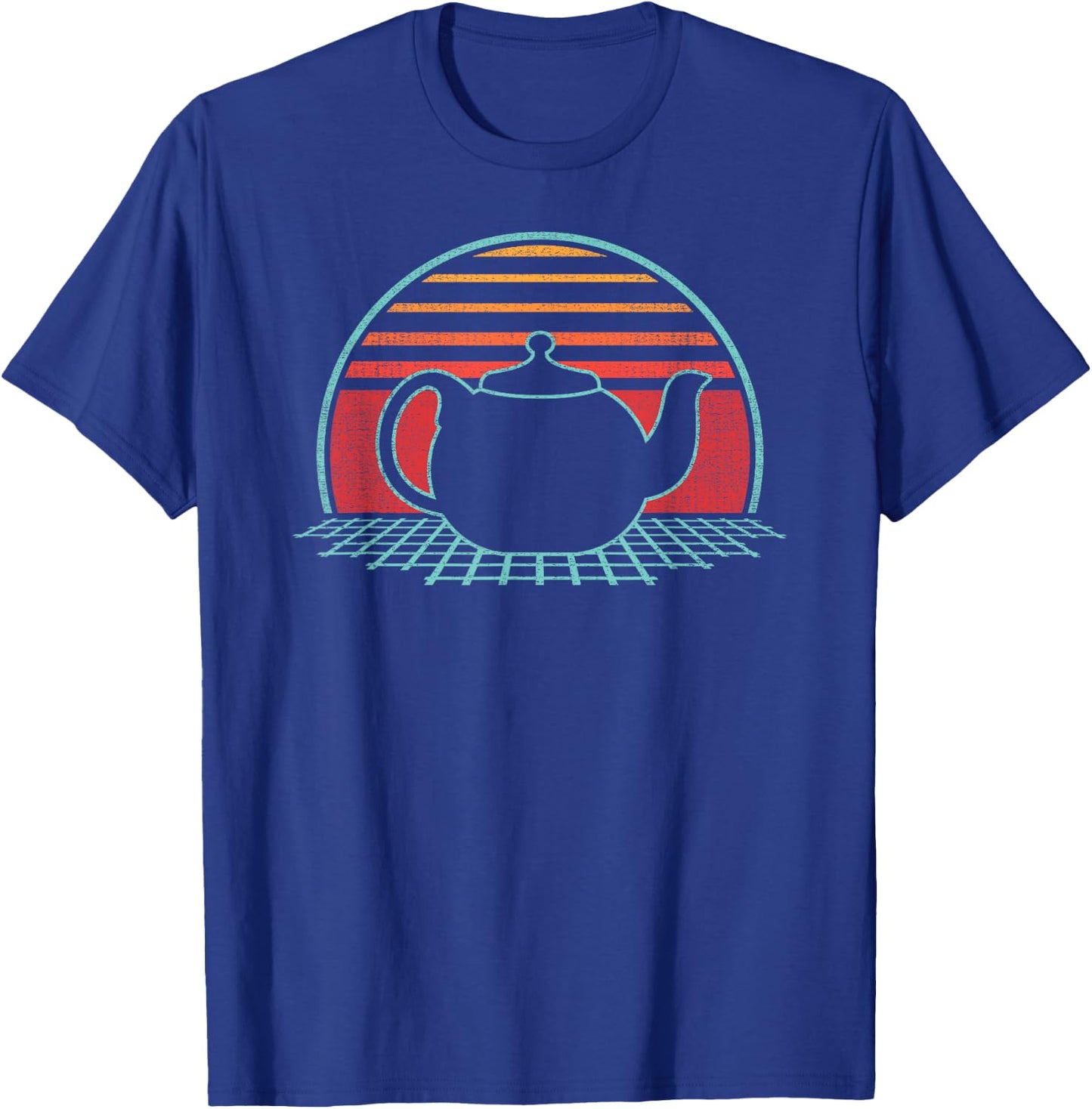 Teapot Tea Lover Party Retro Vintage 80s Style Gift T-Shirt - T-Shirt | Royal