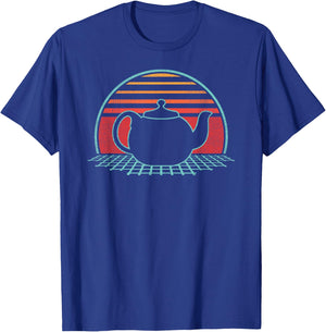 Teapot Tea Lover Party Retro Vintage 80s Style Gift T-Shirt - T-Shirt | Royal