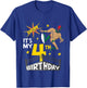 Kids It's My 4th Birthday 4th Birthday Boy Wrestling Themed Party T-Shirt - T-Shirt | Royal