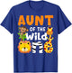 Aunt the Wild One Zoo Birthday Safari Jungle Animals Party T-Shirt - T-Shirt | Royal