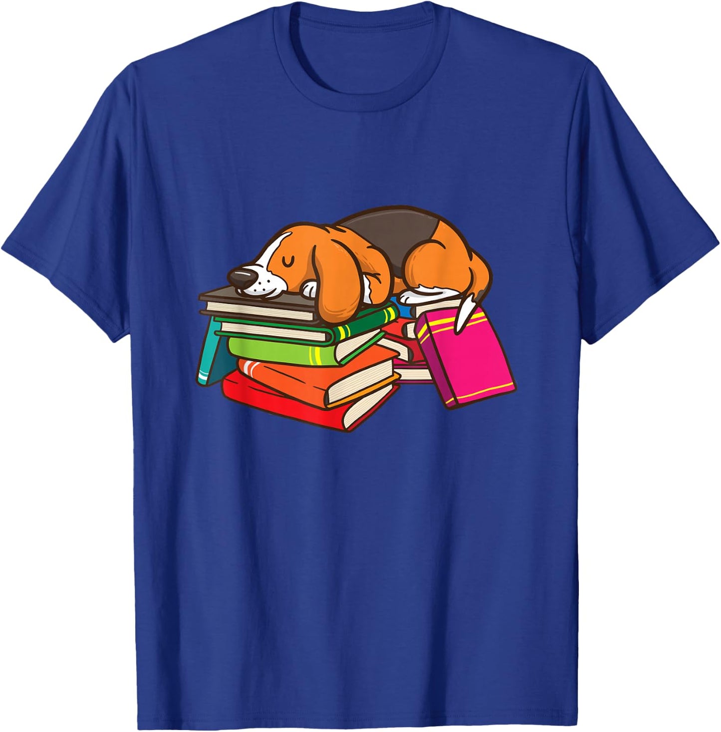 Cute Beagle Book Reading Lovers Gift Bookworm Girls Teachers T-Shirt - T-Shirt | Royal