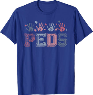 Pediatrics nurse Vintage Patriotic Peds Nurse 4th of July Men T-Shirt - T-Shirt | Royal