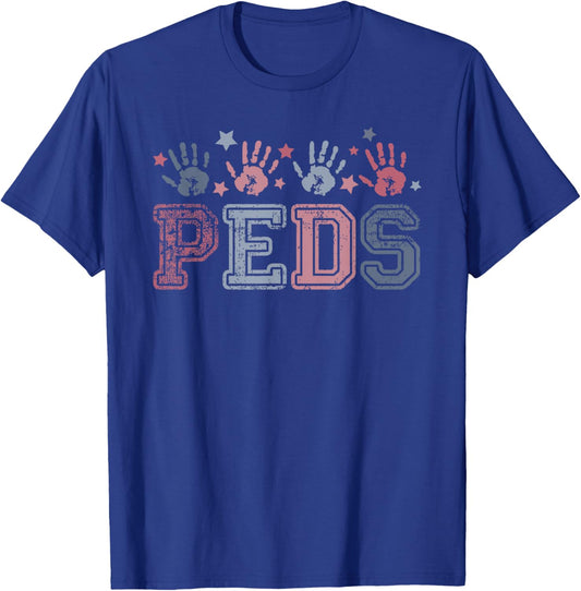 Pediatrics nurse Vintage Patriotic Peds Nurse 4th of July Men T-Shirt - T-Shirt | Royal