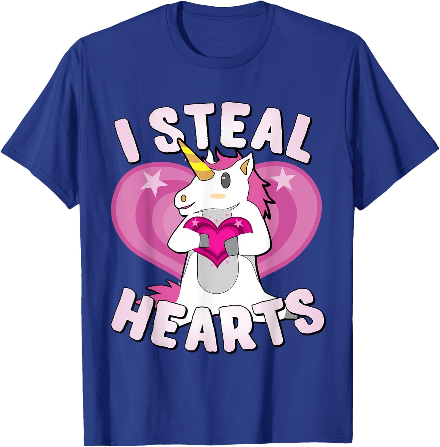 I Steal Hearts Unicorn Valentine's Day T-Shirt - T-Shirt | Royal