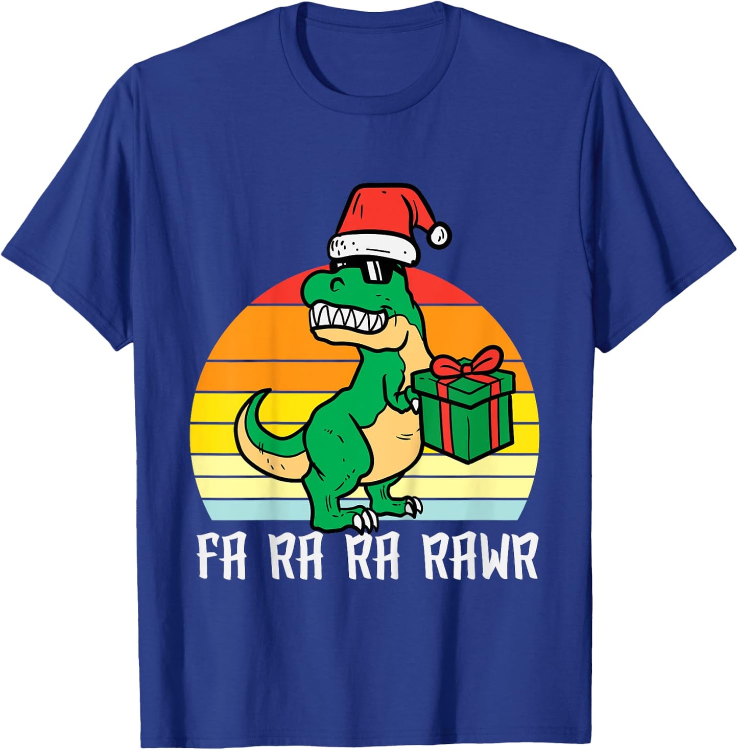 Kids Christmas Trex Fa Ra Ra Rawr Xmas Dino Boys Kids Toddler T-Shirt - T-Shirt | Royal
