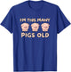 I'm This Many Pigs Old - 3rd Birthday Pig 3 Years Old Bday T-Shirt - T-Shirt | Royal