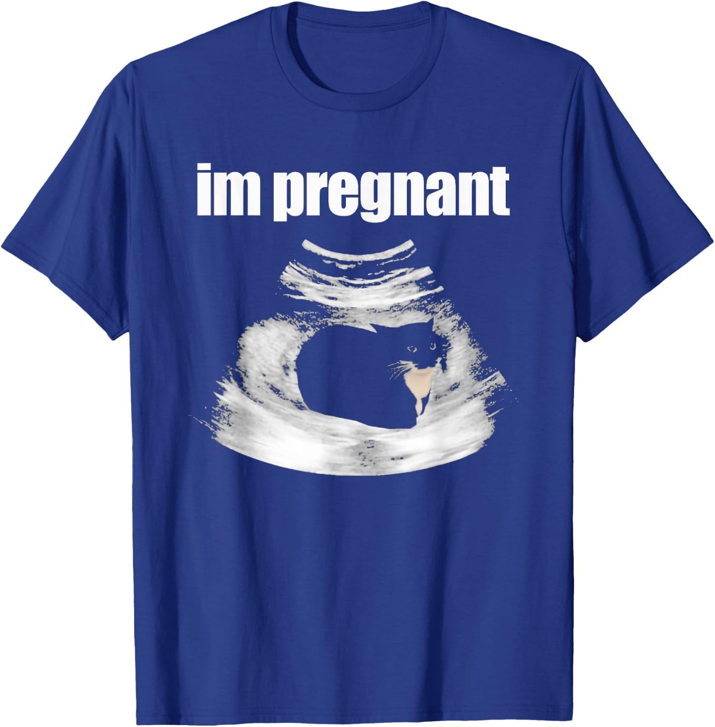 I’m Pregnant Cat Funny Cat Mom Pregnancy Black Kitten Women T-Shirt - T-Shirt | Royal