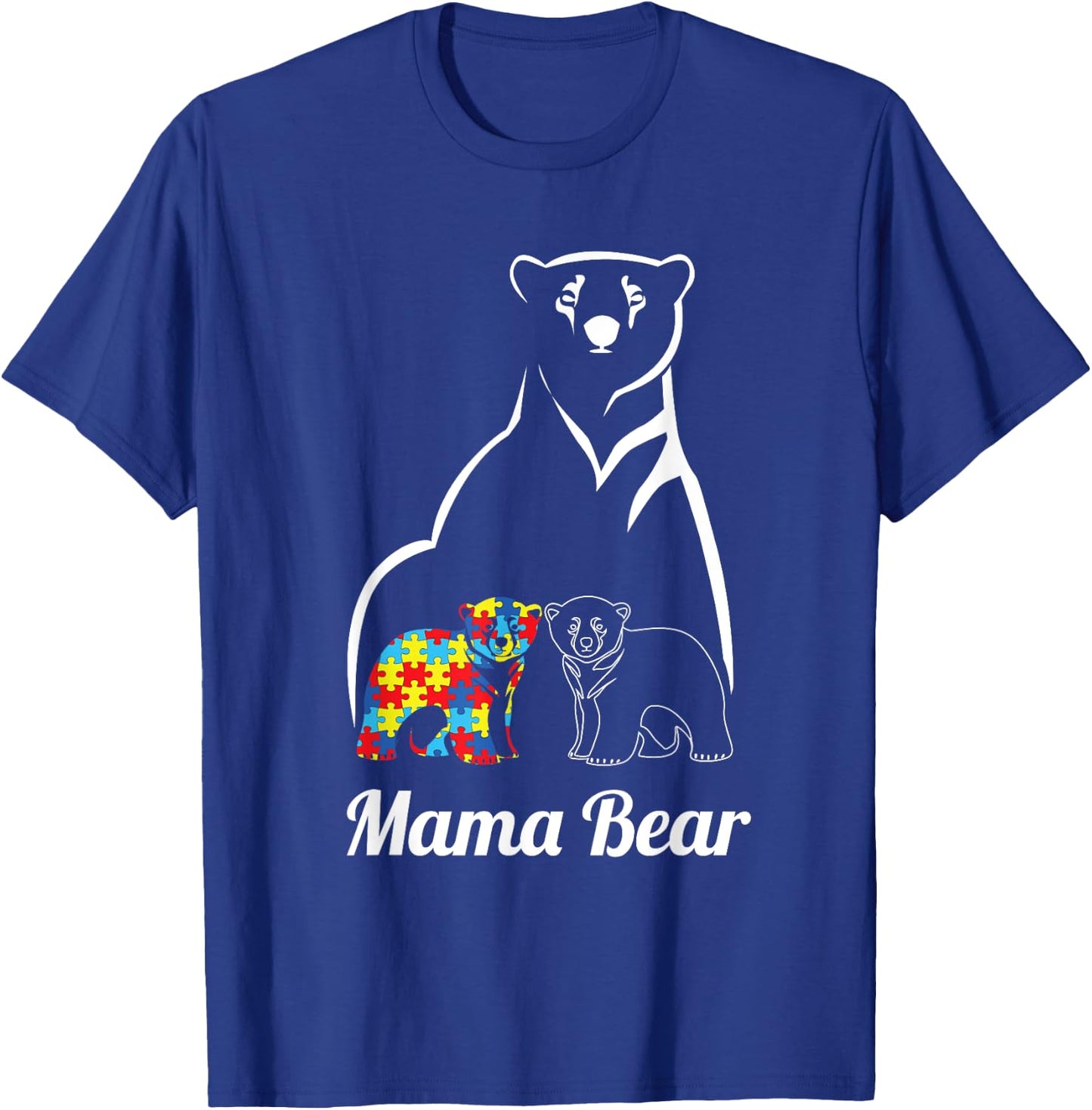 Autism Awareness Mama Bear Mom Autistic Child T-Shirt - T-Shirt | Royal