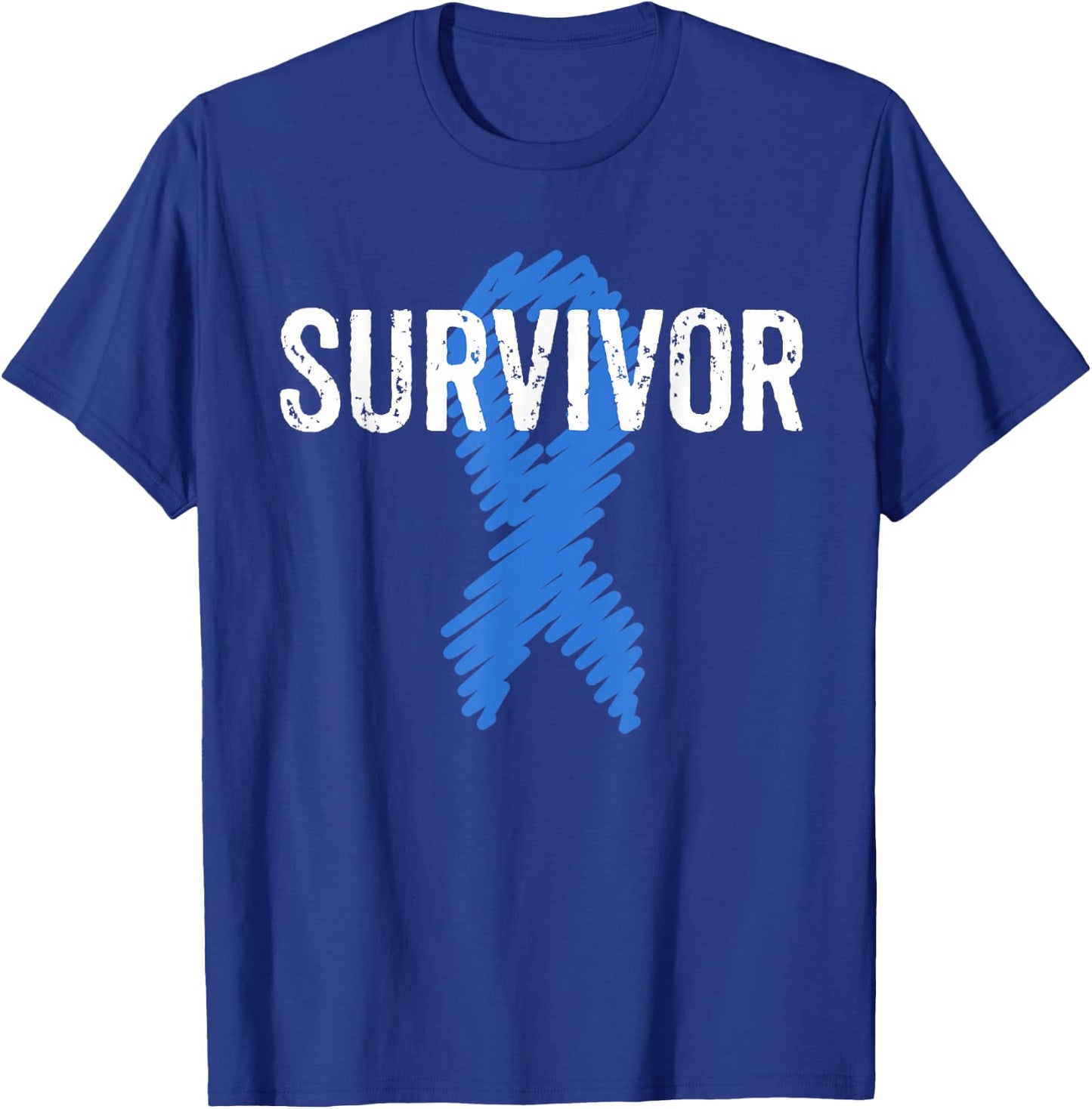Colon Cancer Survivor Awareness Colonoscopy Blue T-Shirt - T-Shirt | Royal