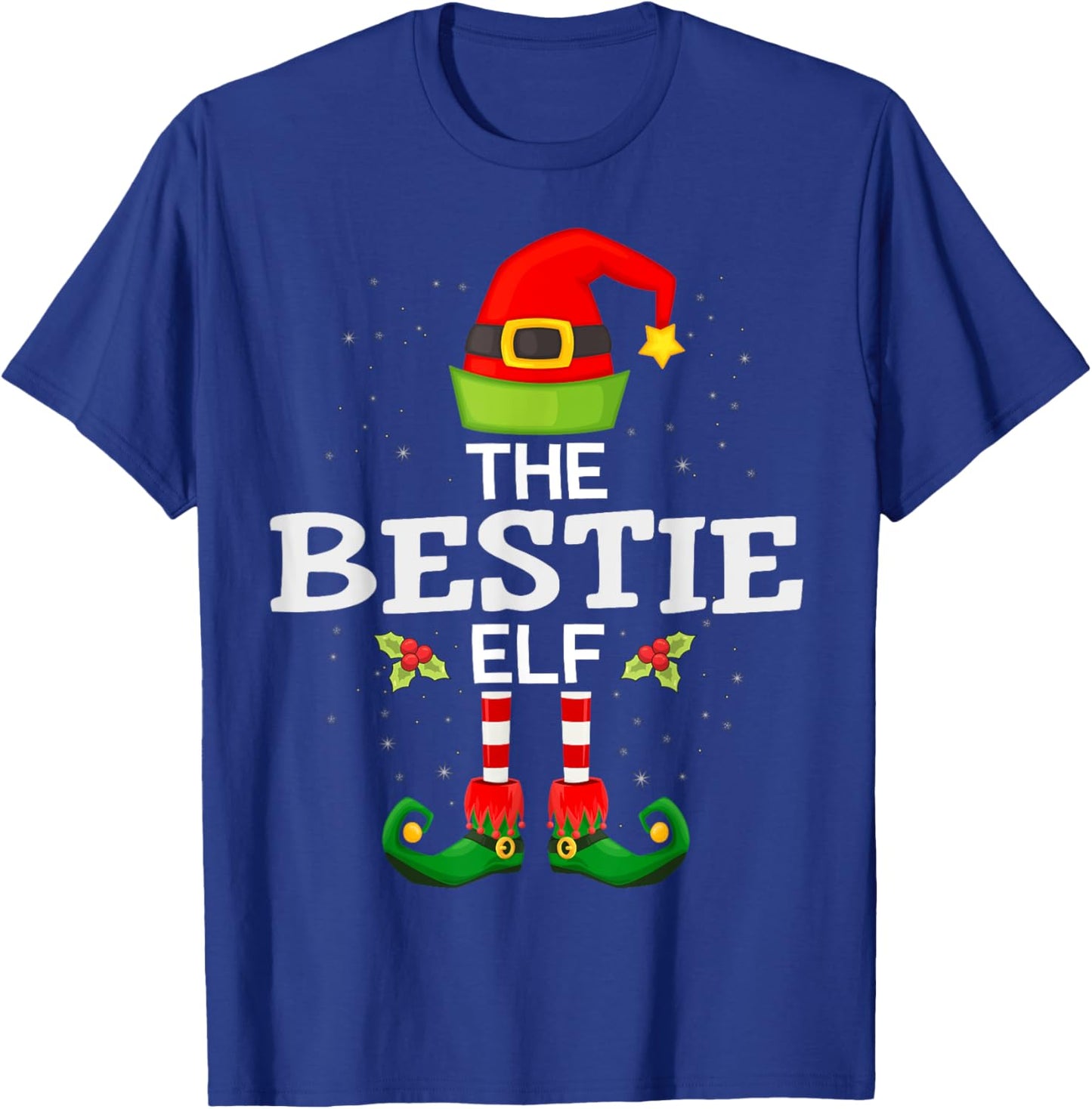 The Bestie Elf Christmas Family Matching Pajama T-Shirt - T-Shirt | Royal