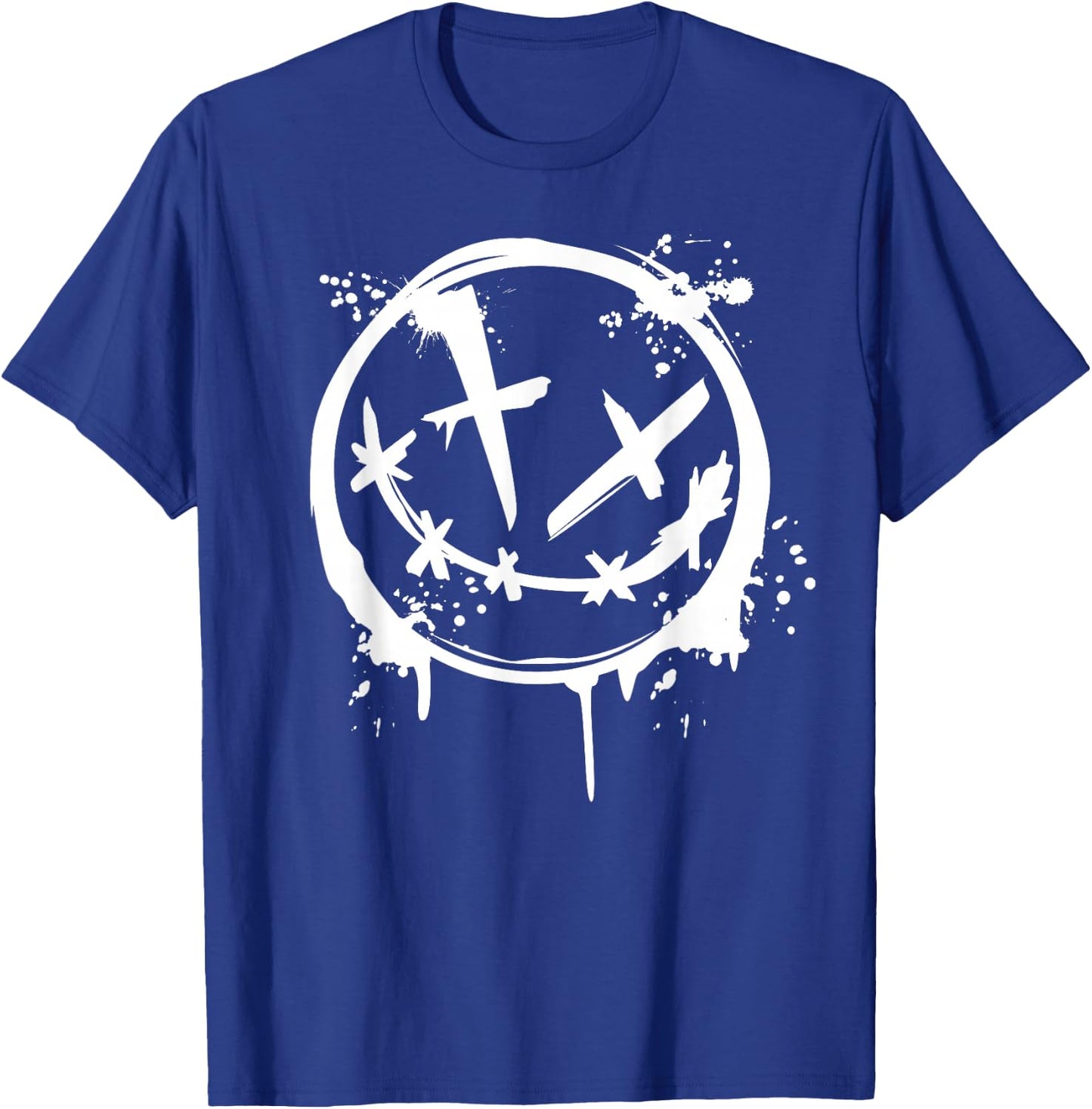 Evil Smile Face Splatter Silhouette Party T-Shirt - T-Shirt | Royal