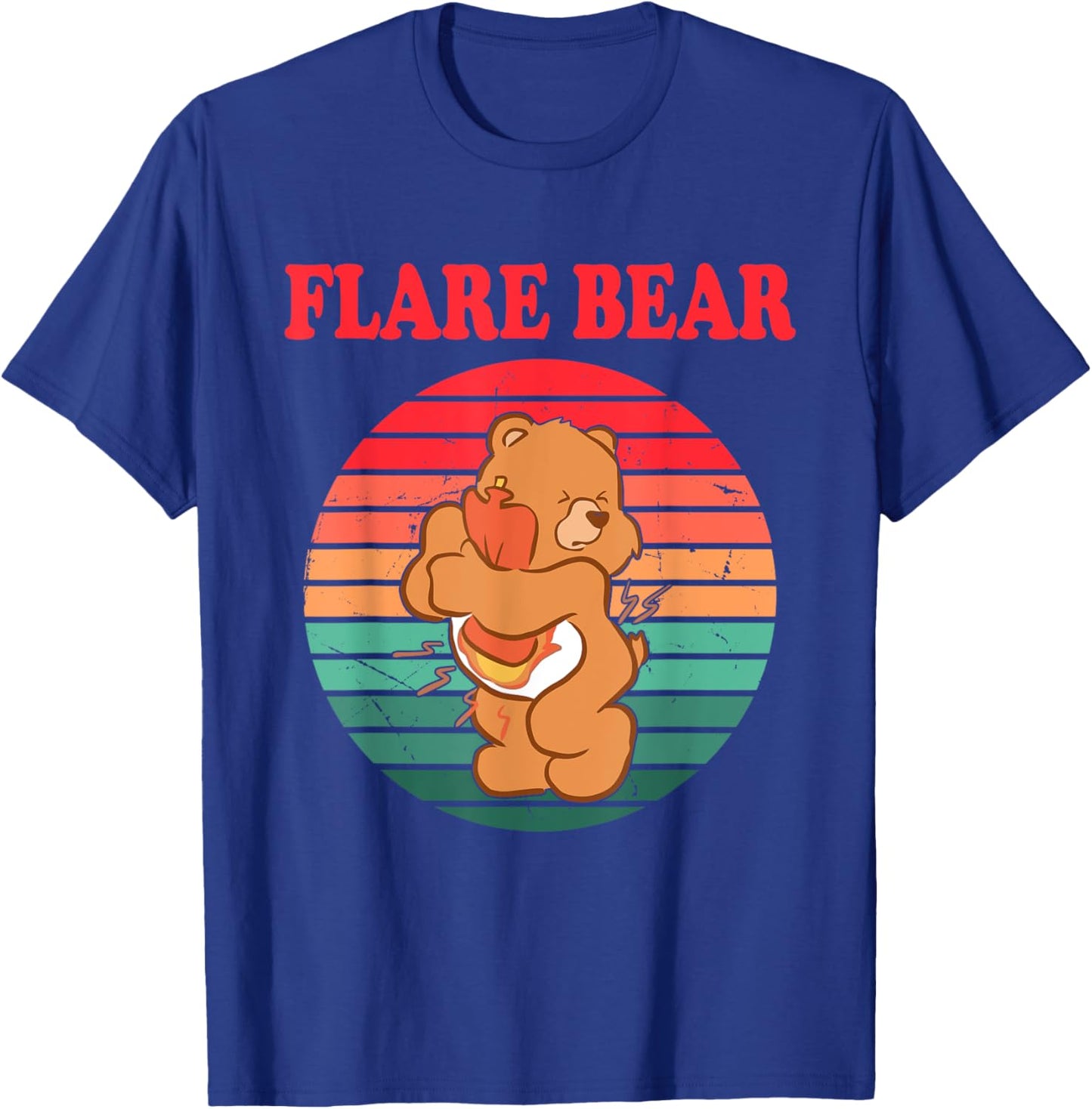 Funny Flare Bear Vintage Apparel T-Shirt - T-Shirt | Royal