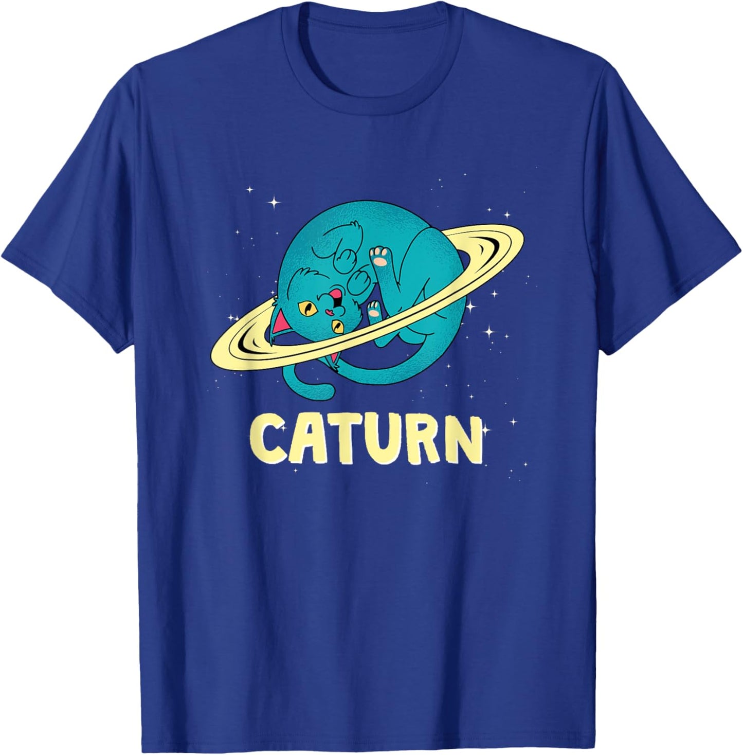 Space Cat - Caturn Men Women Girls Kids T-Shirt - T-Shirt | Royal