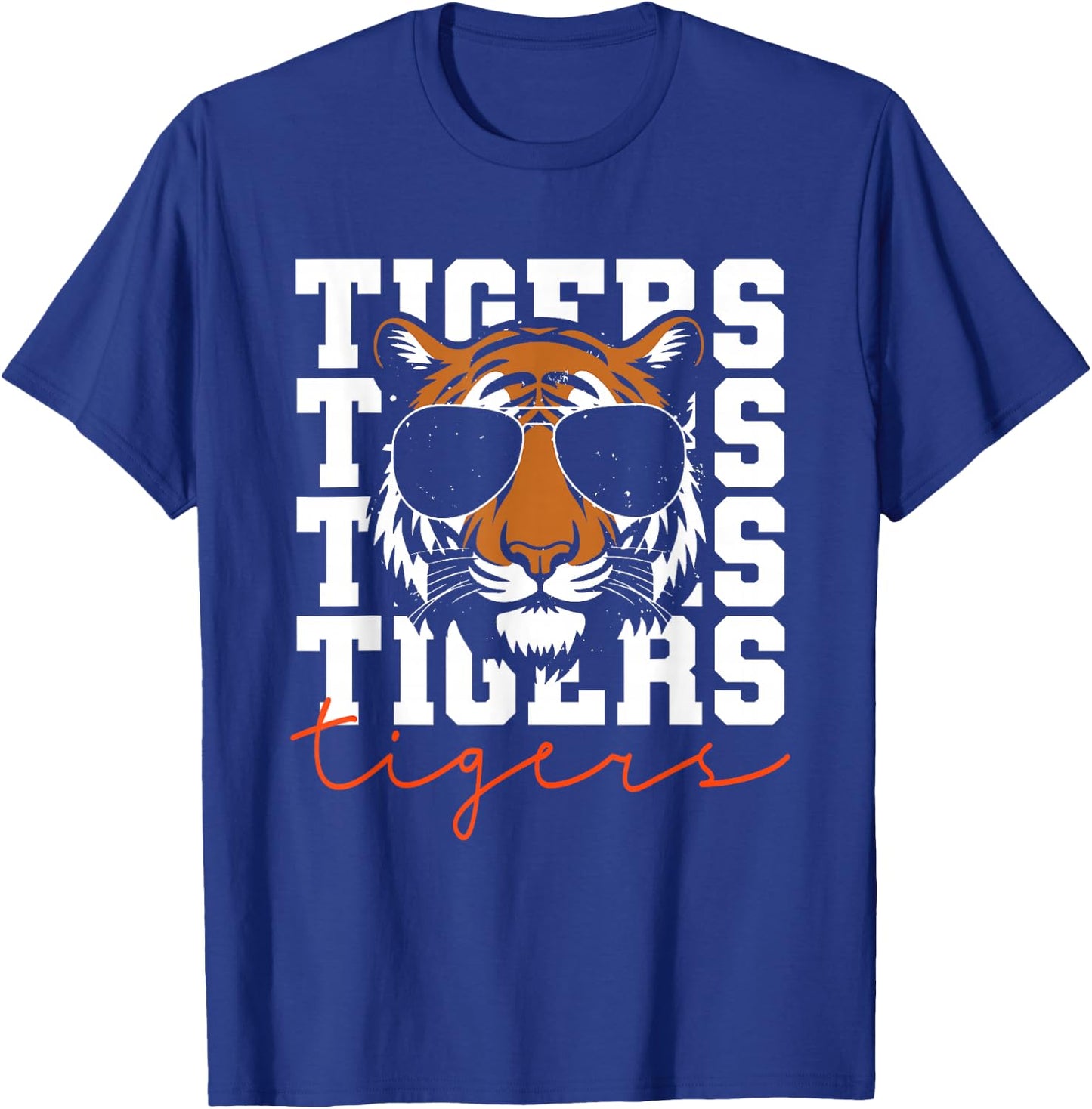 Vintage Tigers Inspirational Athletic Name Design Gift T-Shirt - T-Shirt | Royal