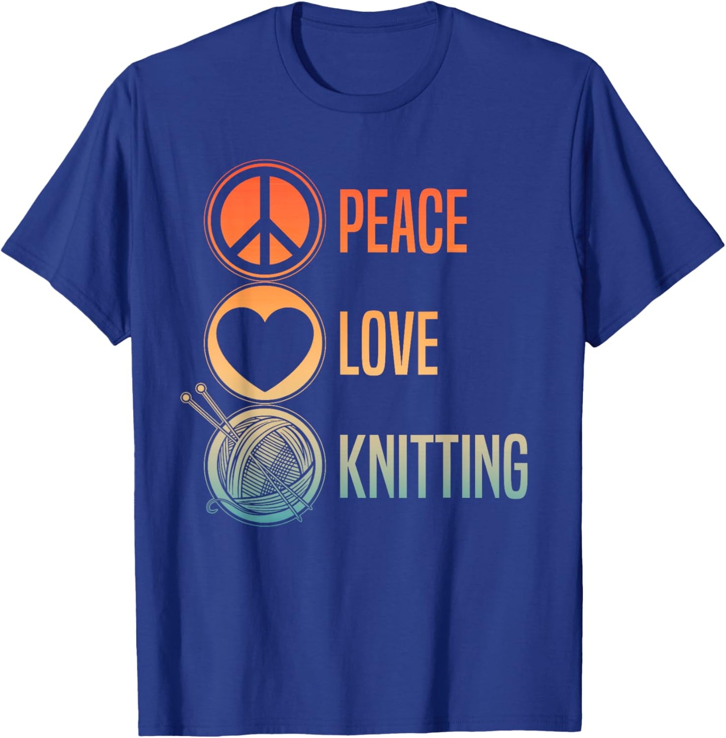 Funny Knitting Art Men Knit Yarn Lover Knitter T-Shirt - T-Shirt | Royal