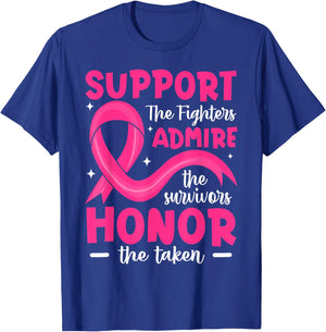 Breast Cancer Support Admire Honor Breast Cancer Awareness T-Shirt - T-Shirt | Royal
