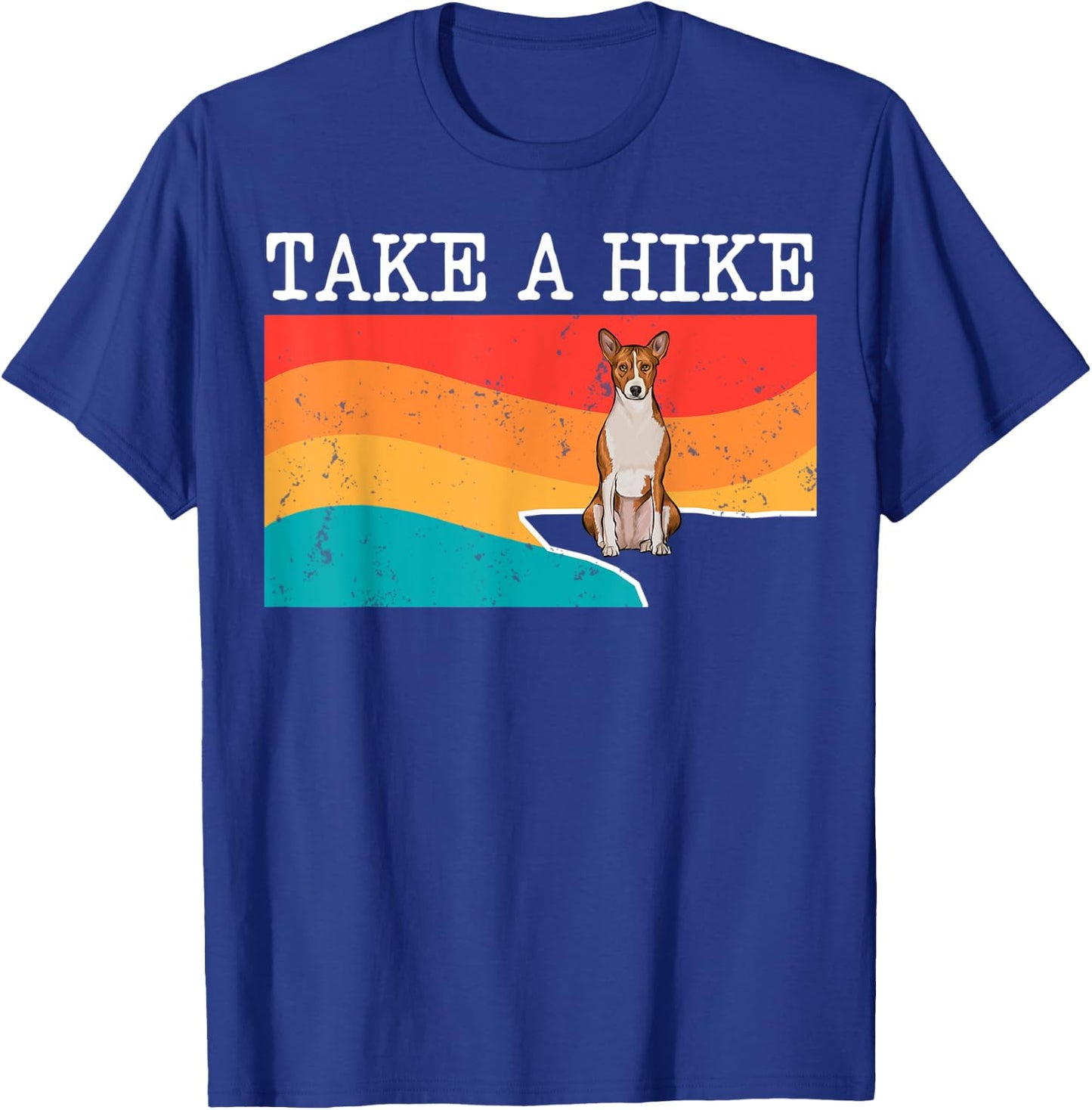 Funny Take A Hike Basenji Graphic Hiking T-Shirt - T-Shirt | Royal