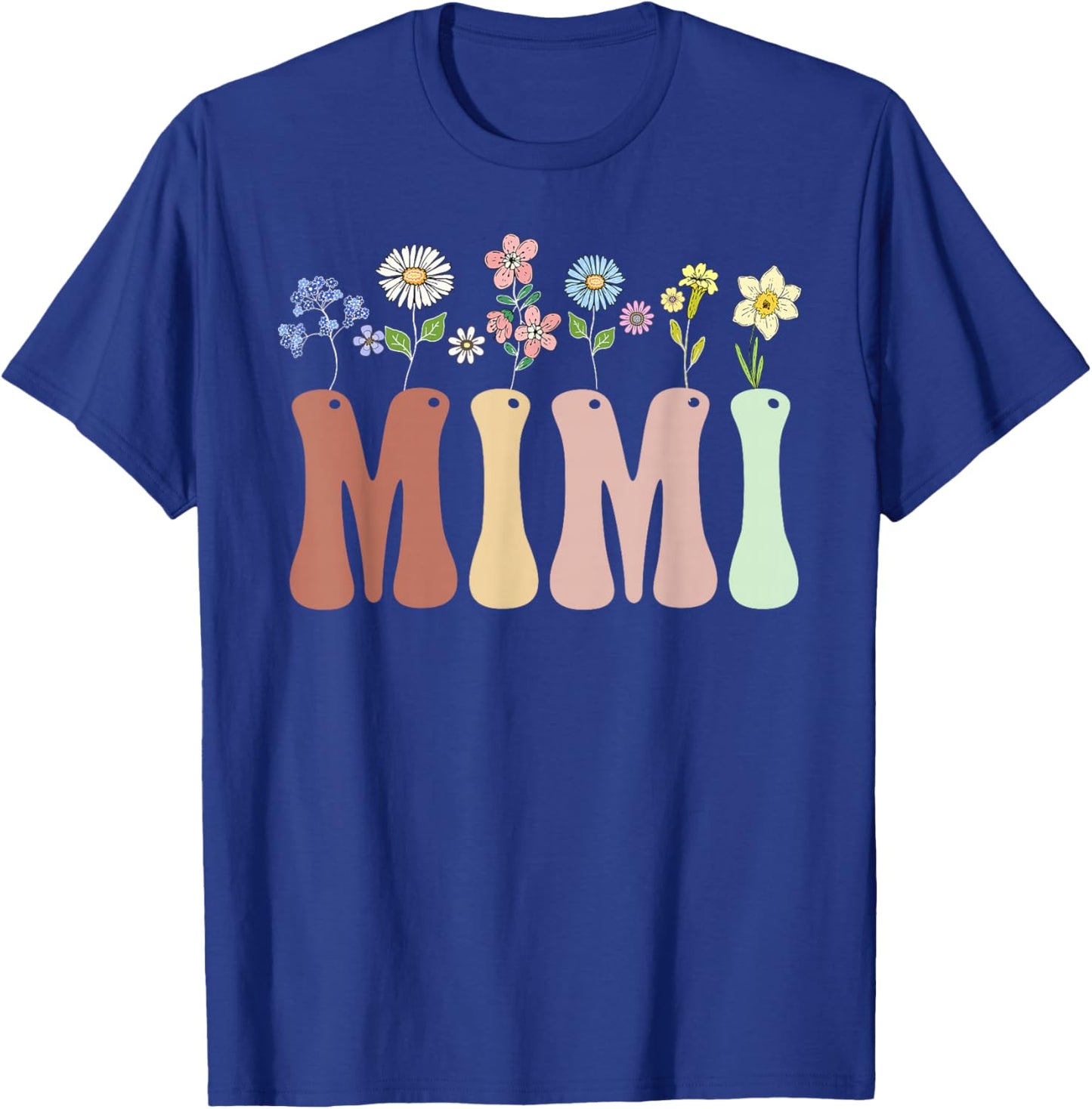 Mimi Gifts Women Wildflower Floral Design Mimi T-Shirt - T-Shirt | Royal