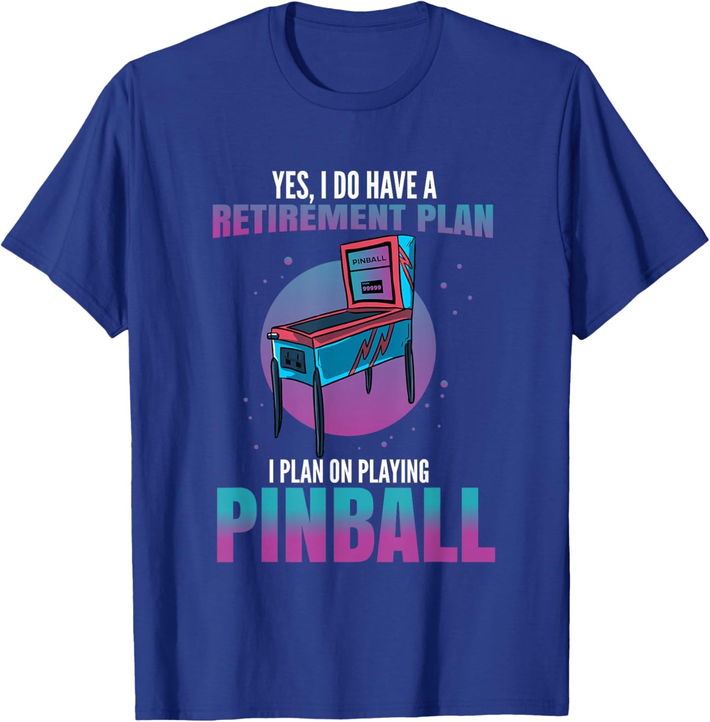 Vintage Arcade Gift - Men or Women Flipper T-Shirt - T-Shirt | Royal