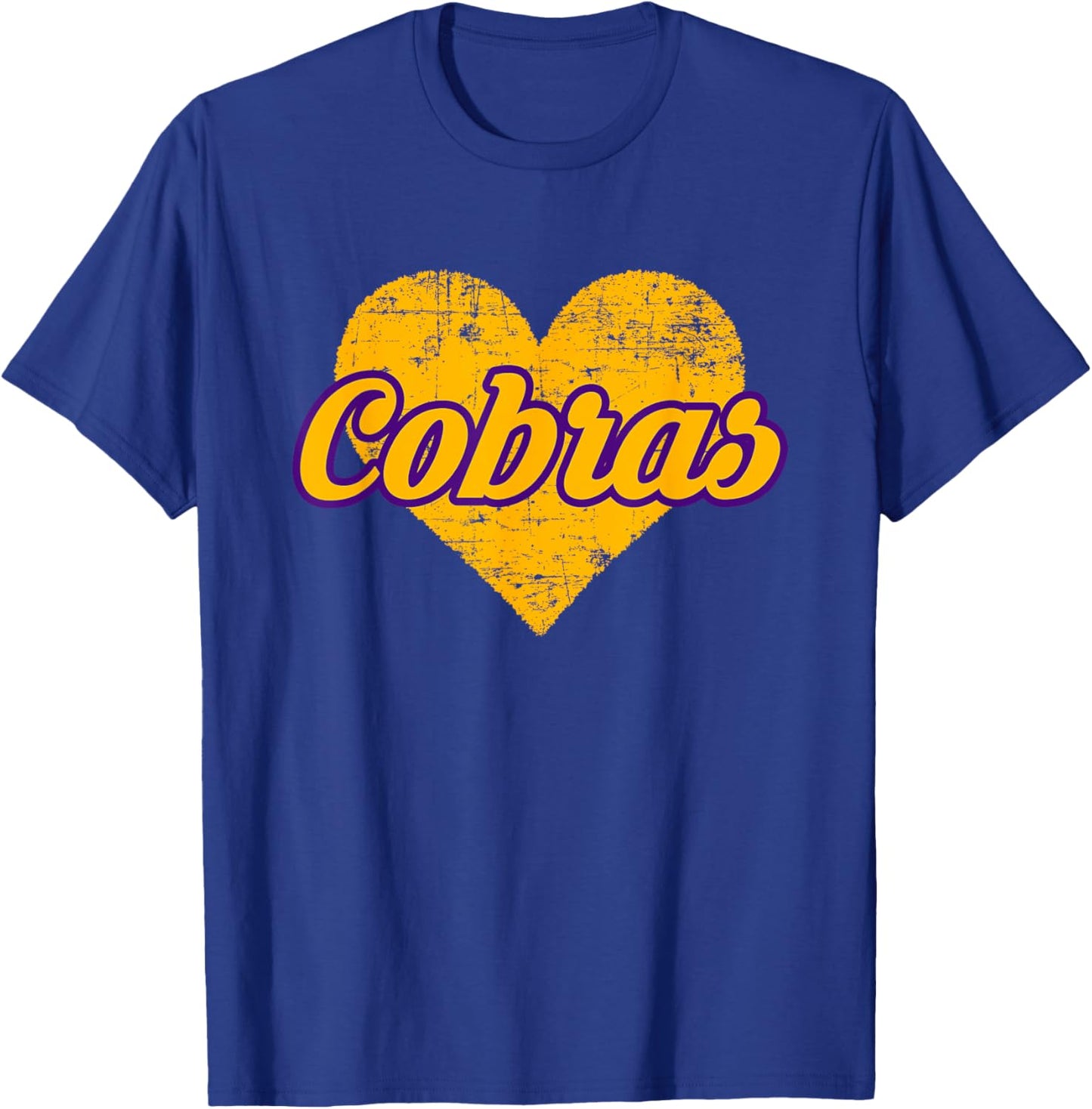 Fountain Lake Cobras Over Heart T-Shirt - T-Shirt | Royal