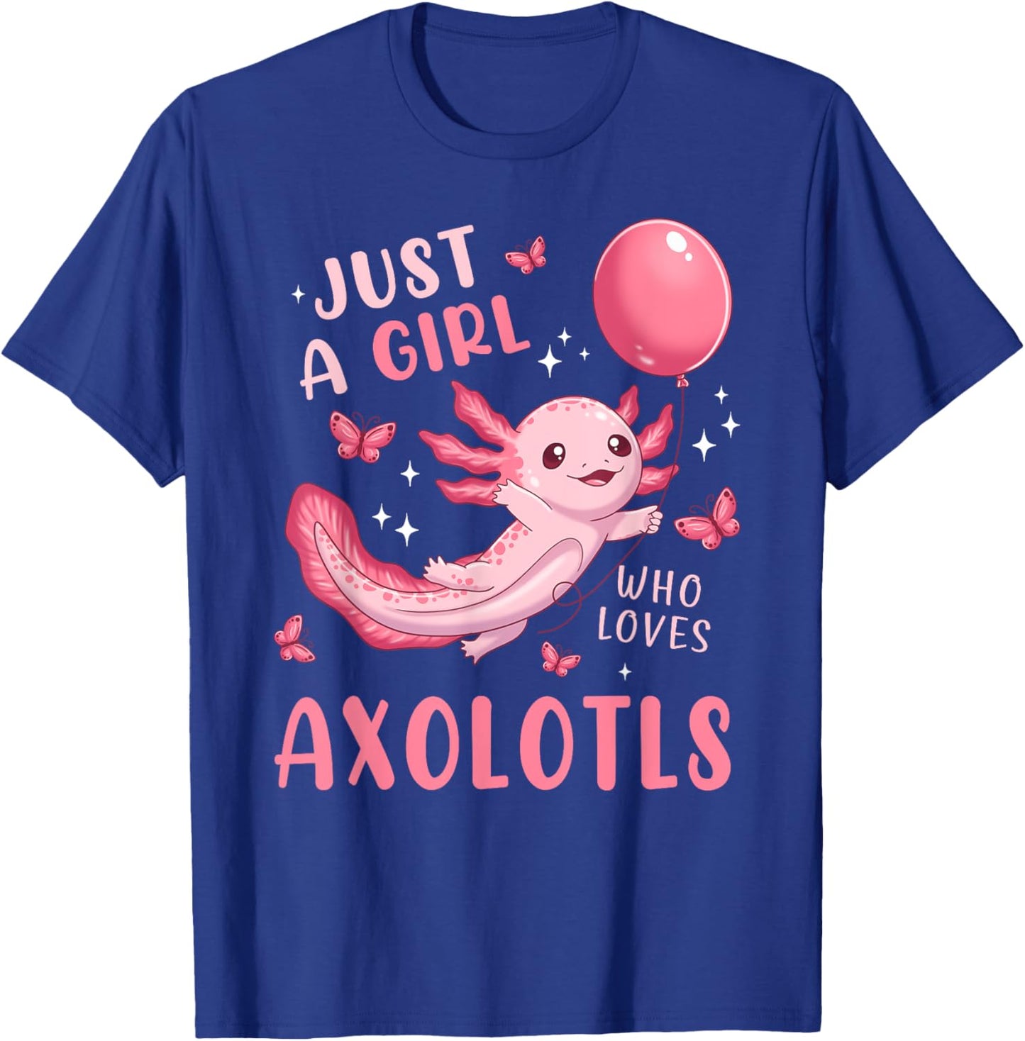 Axolotl Kawaii Cute Butterfly Anime Axolotl for Girls Kids T-Shirt - T-Shirt | Royal