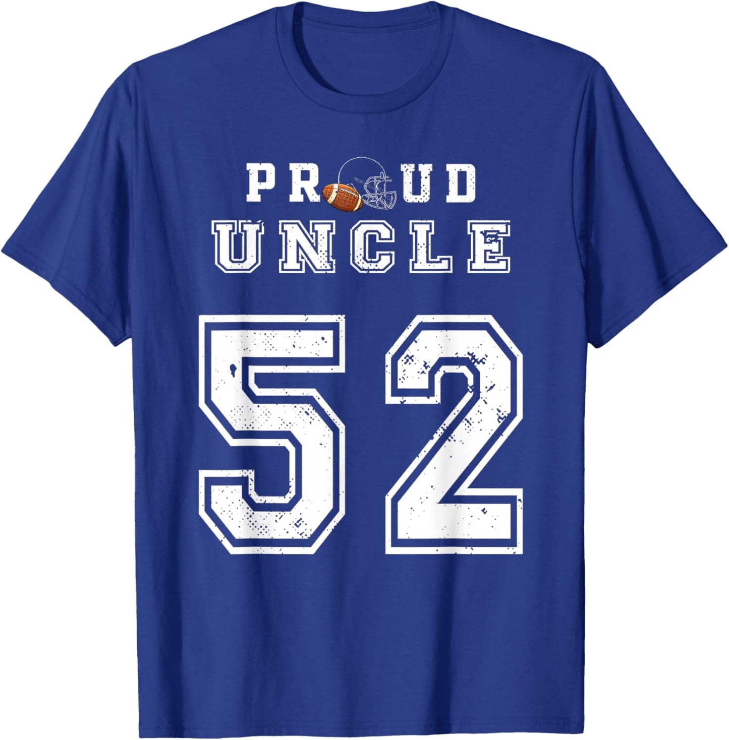 Custom Proud Football Uncle Number 52 Personalized T-Shirt - T-Shirt | Royal