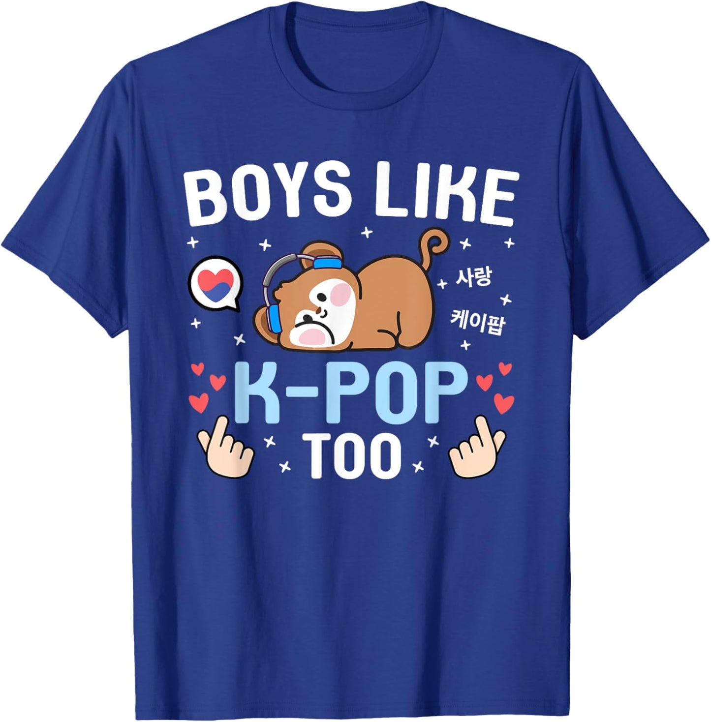 Boys Like K-Pop Too Cute Kawaii Monkey Korean Music K-Pop T-Shirt - T-Shirt | Royal