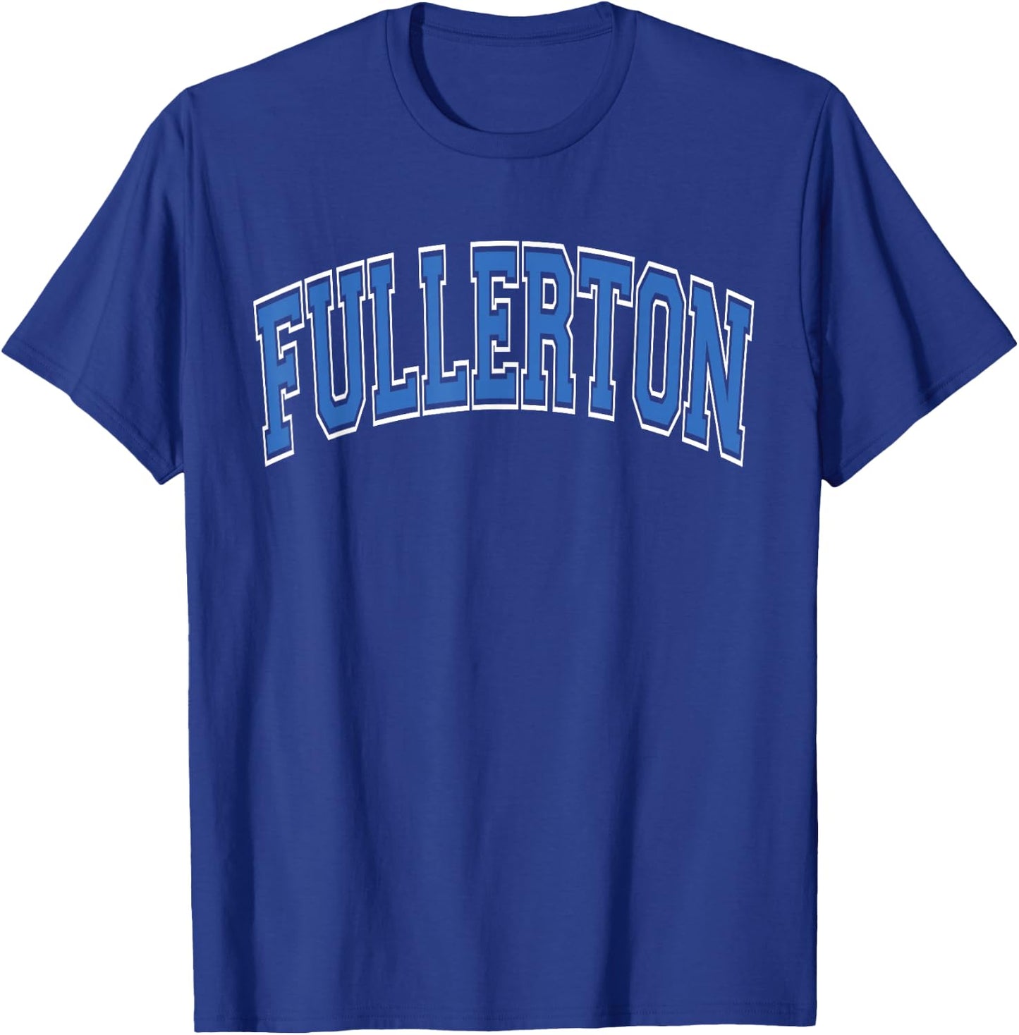Fullerton Arched Blue Text T-Shirt - T-Shirt | Royal