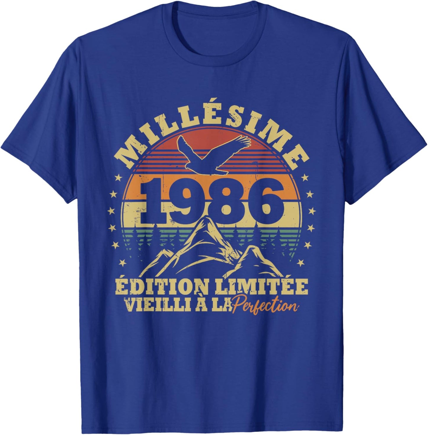 Millésime 1986 Rétro Cadeau 40 Ans Anniversaire Homme Femme T-Shirt - T-Shirt | Royal