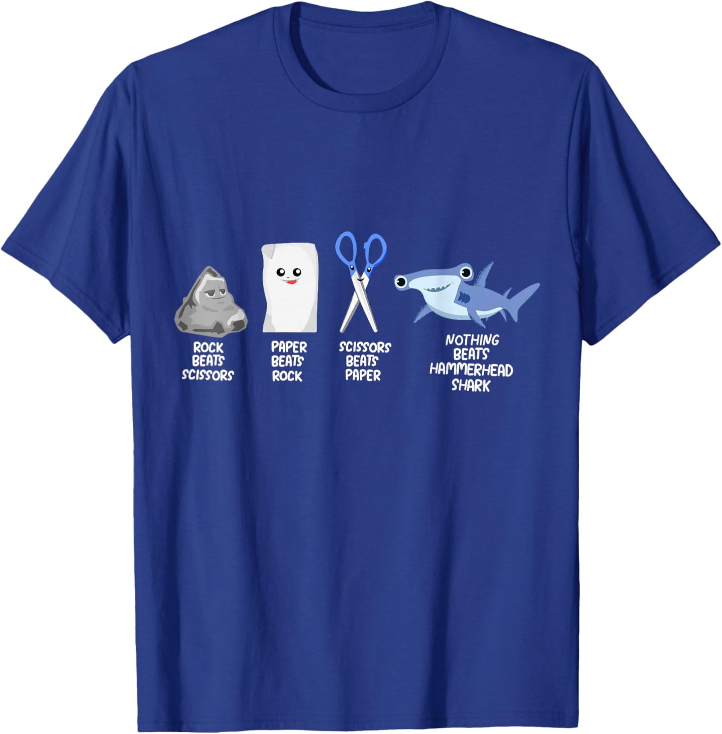 Rock Paper Scissors Hammerhead Shark Clothes Gift Shark T-Shirt - T-Shirt | Royal
