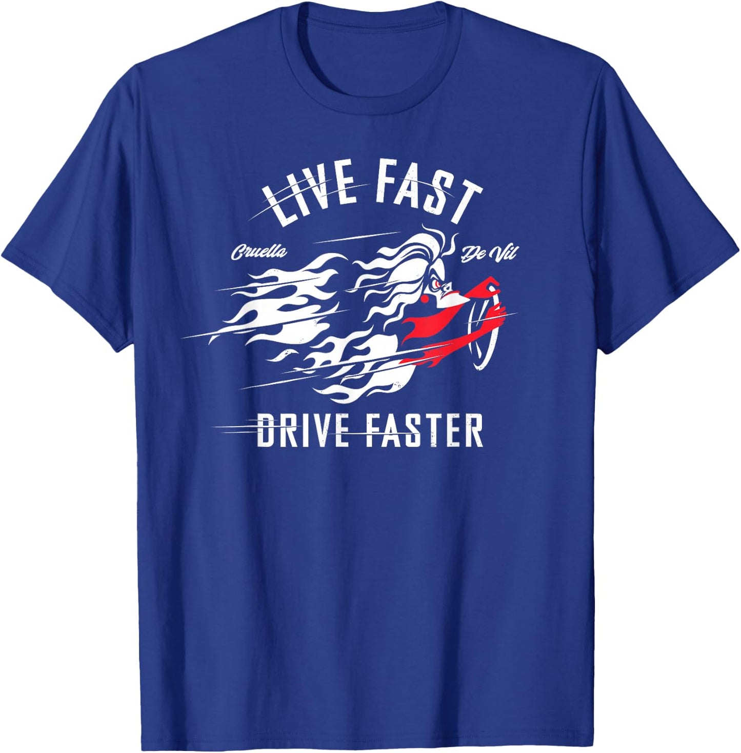 Disney Villains Cruella de Vil Live Fast Drive Faster T-Shirt - T-Shirt | Royal