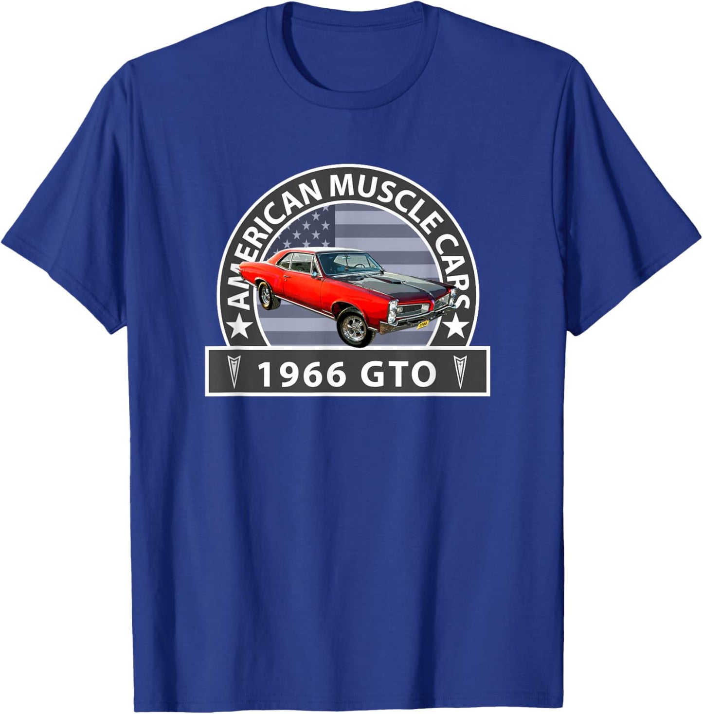 American Muscle Car, Red 1966 Gto, Classic Hot Rods, Car Guy T-Shirt - T-Shirt | Royal