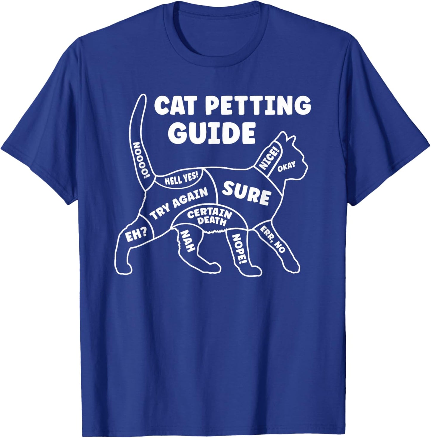 Funny Cat Petting Guide for Pet Owners & Kitty Lovers T-Shirt - T-Shirt | Royal