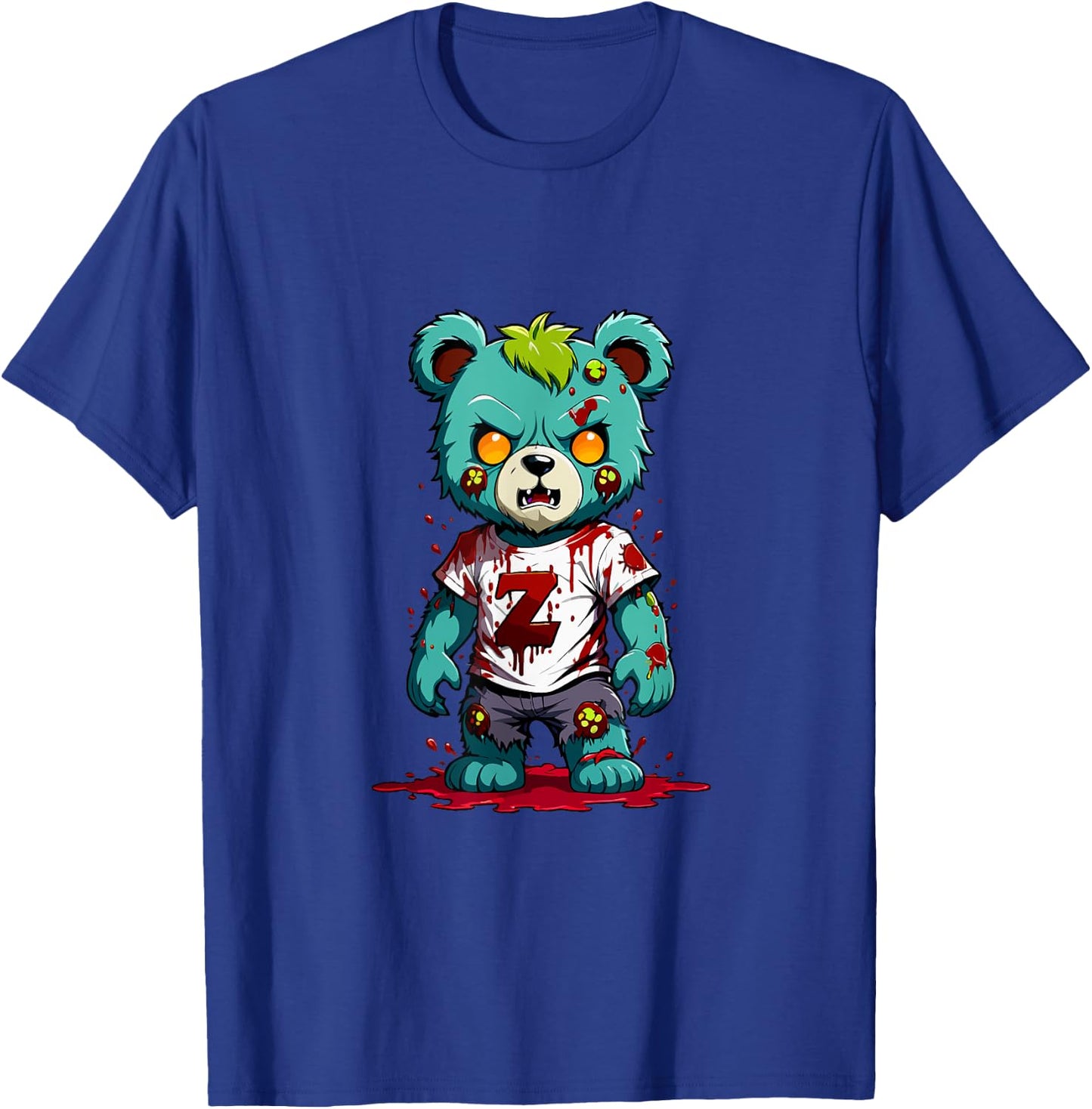 Teddy Bear Scary Zombie Halloween Costume T-Shirt - T-Shirt | Royal