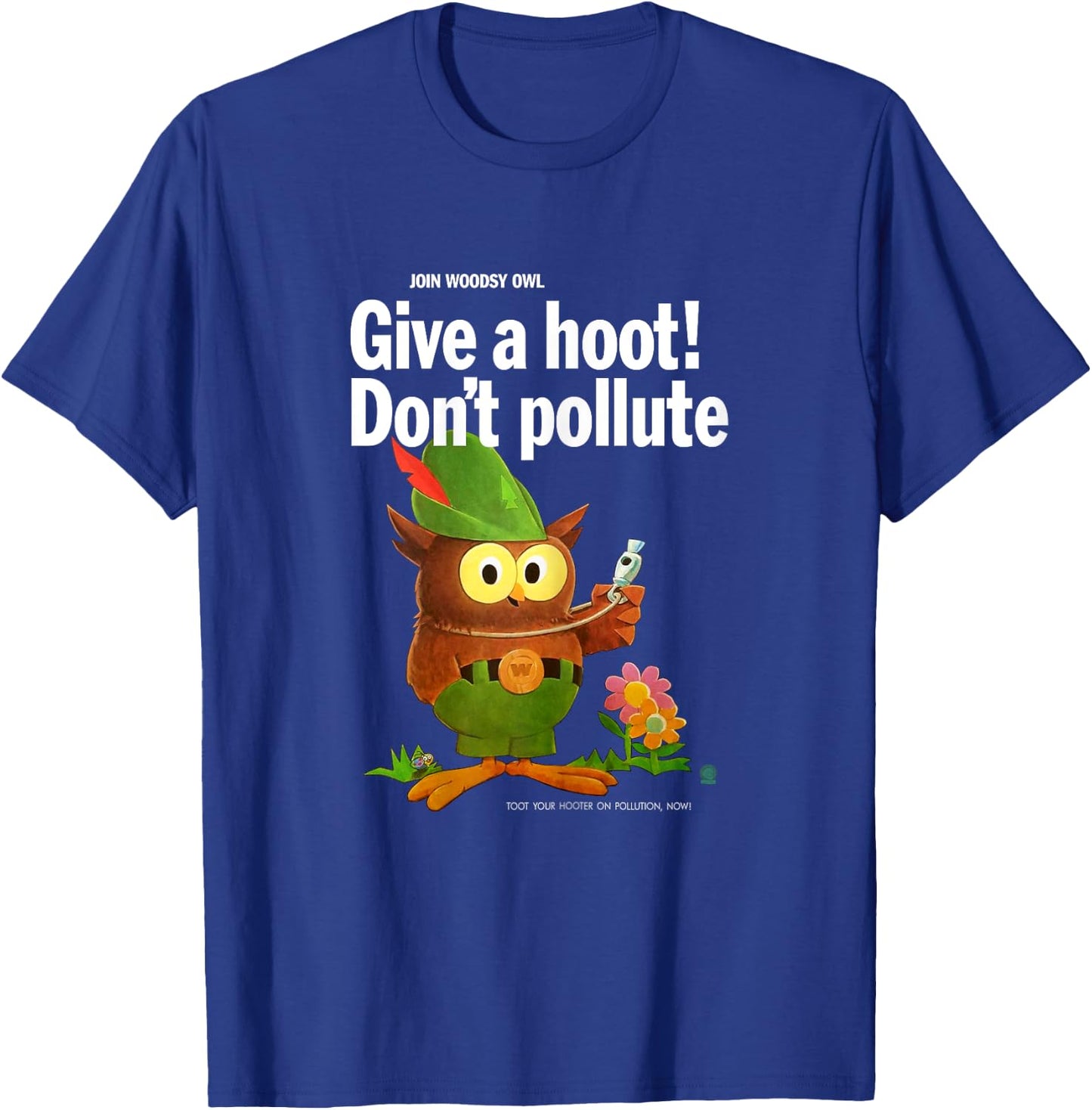 Woodsy Owl Give a Hoot Don't Pollute 70s Vintage T-Shirt - T-Shirt | Royal