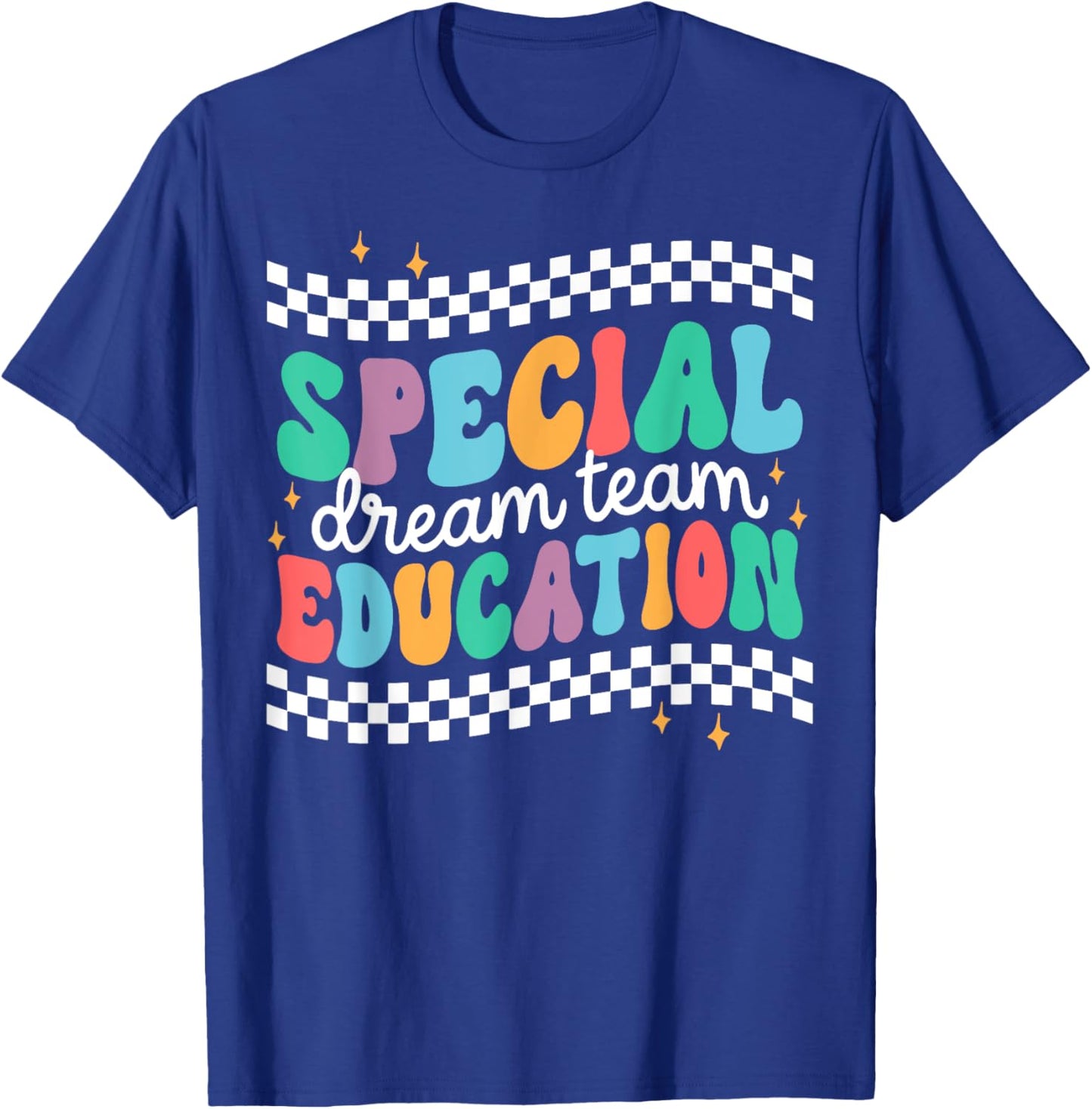 Retro Special Education Squad Groovy Dream Team SPED Teacher T-Shirt - T-Shirt | Royal