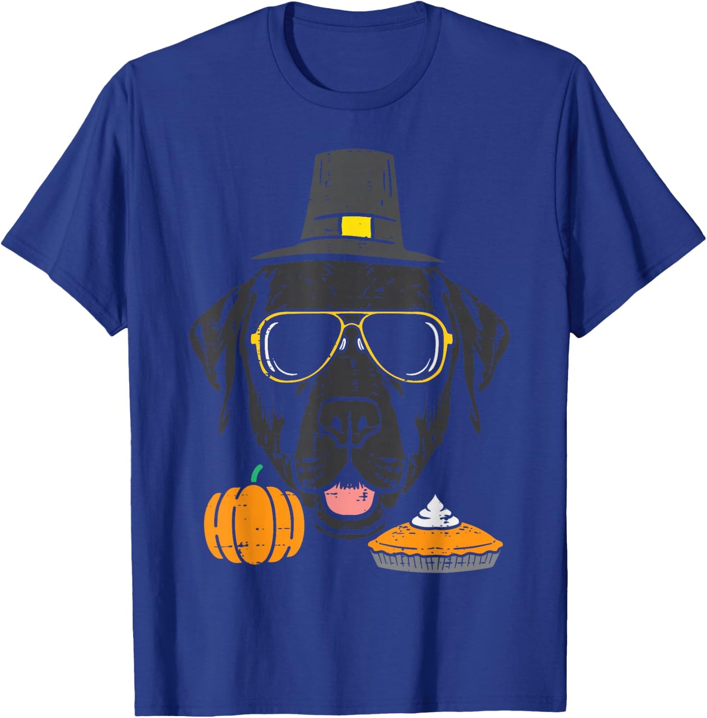Pilgrim Black Labrador Cute Thanksgiving Dog Men Women Kids T-Shirt - T-Shirt | Royal