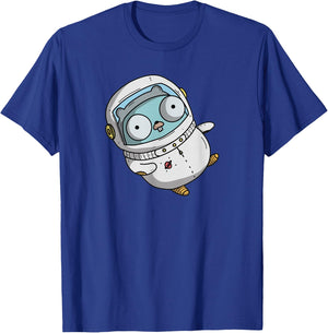 Astronaut Gopher - Fun Programmer Developer GO lang Logo T-Shirt - T-Shirt | Royal