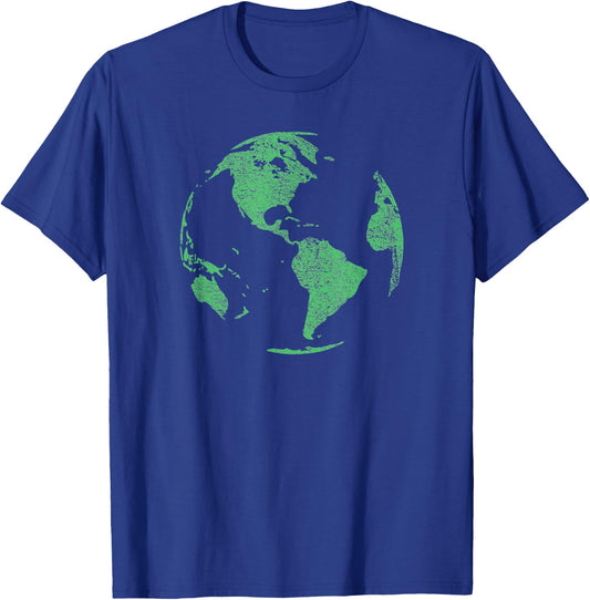 Earth Day Save Our Planet Climate Change Globe World Map T-Shirt - T-Shirt | Royal