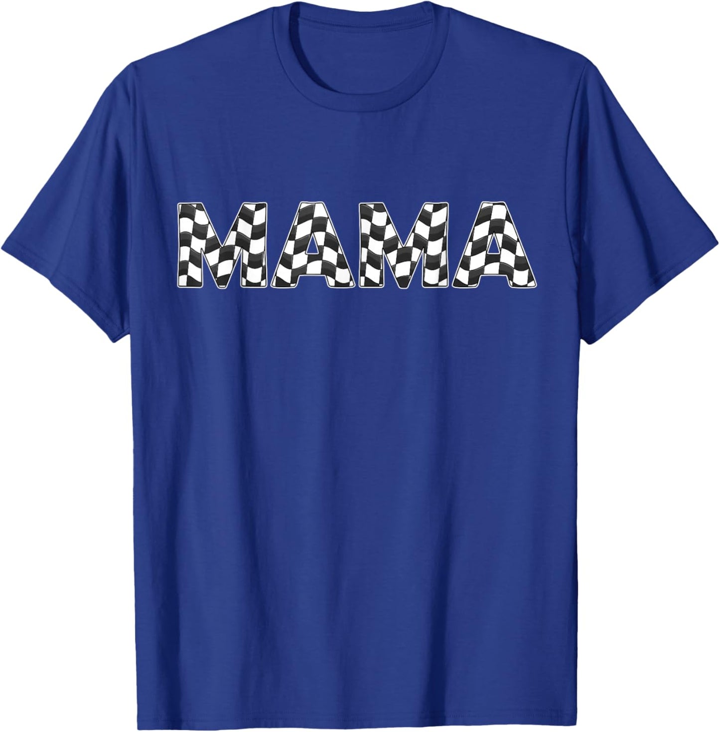 Checkered race car Mama White Black Checkerboard Women Flag T-Shirt - T-Shirt | Royal