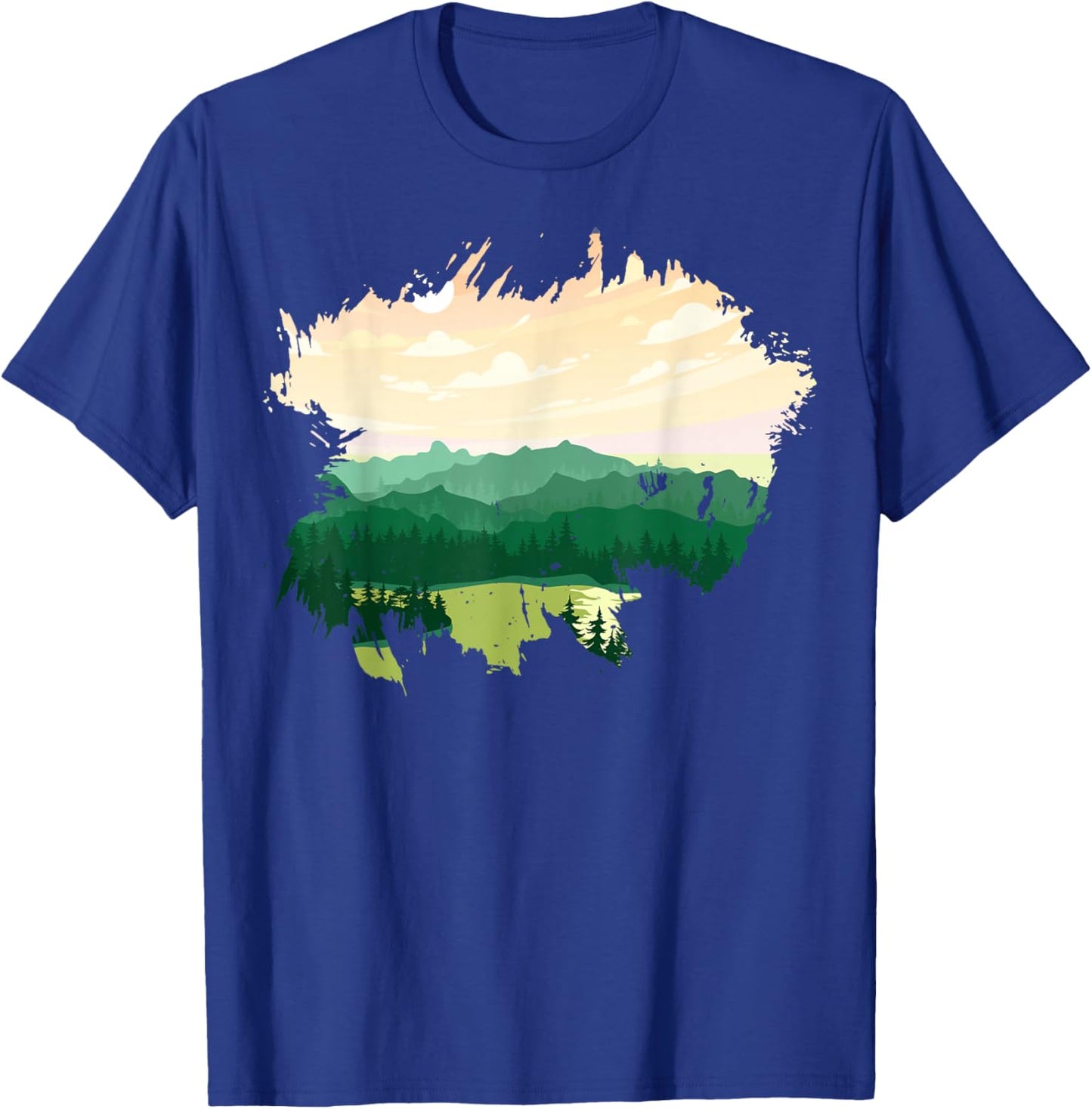 Timeless Mountain, Nature Trees and Forest T-Shirt - T-Shirt | Royal