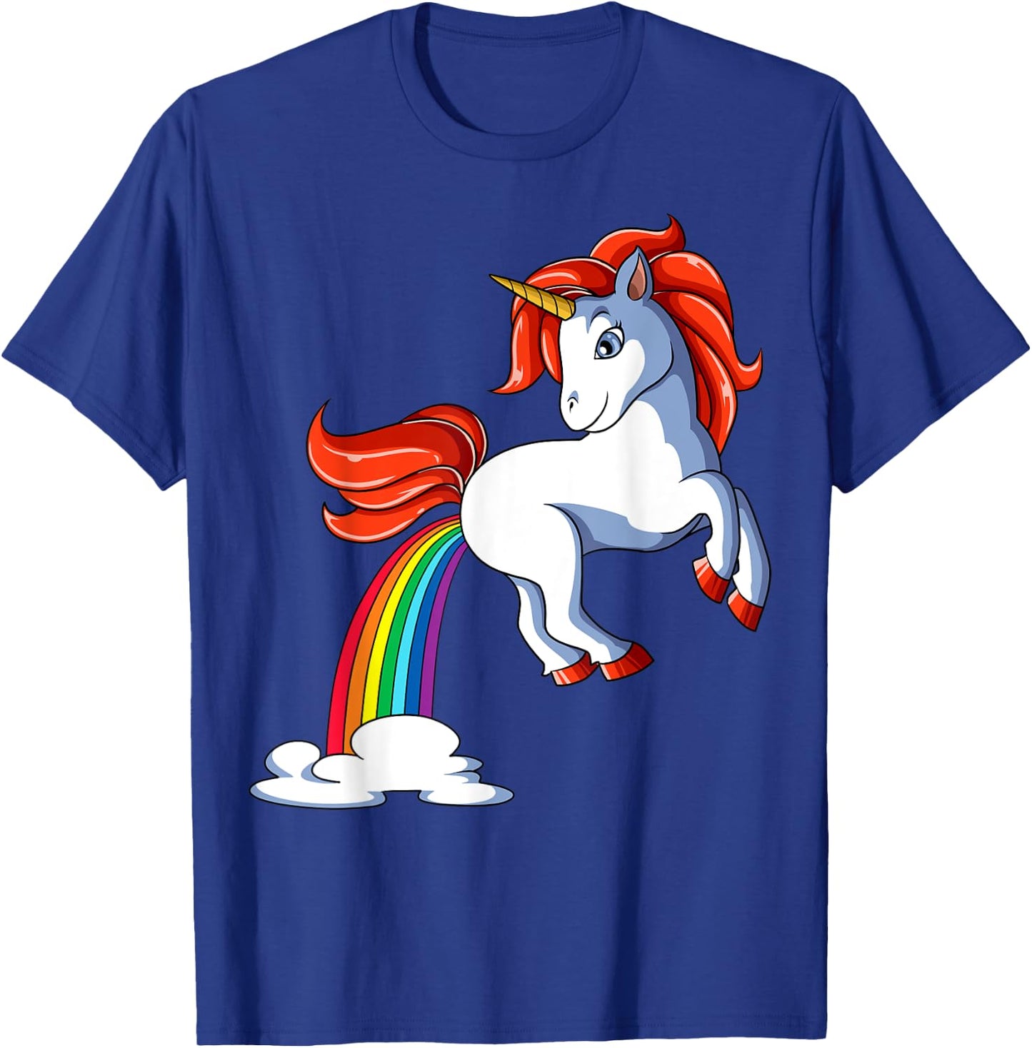 Farting Unicorn Farts Rainbow Unicorn T-Shirt - T-Shirt | Royal