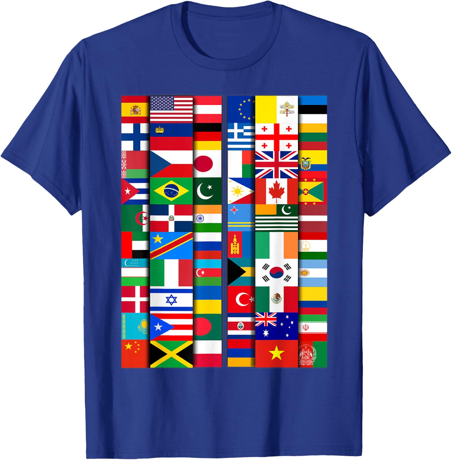 60 Flags of the Countries of the World, Global Unity T-Shirt - T-Shirt | Royal