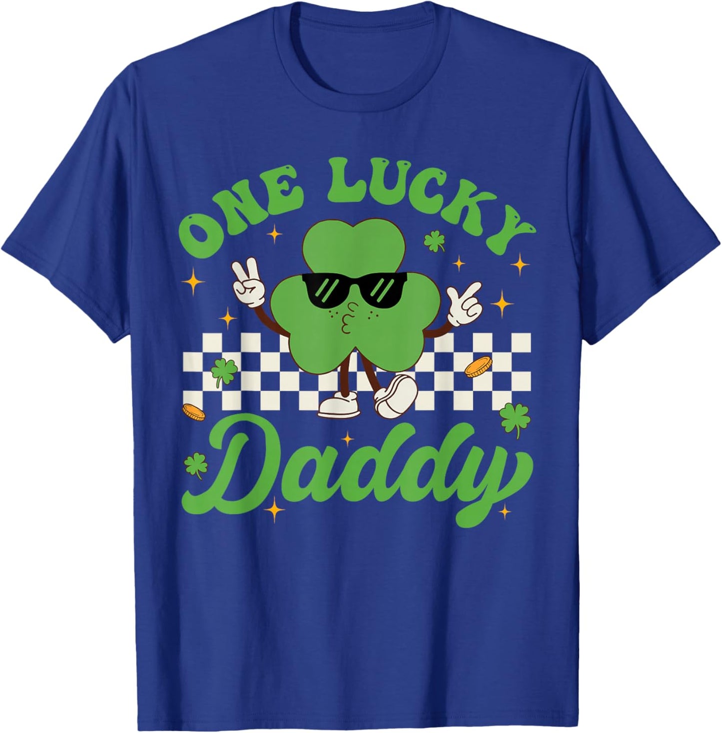One Lucky Daddy St Patricks Day Funny Dad Father T-Shirt - T-Shirt | Royal