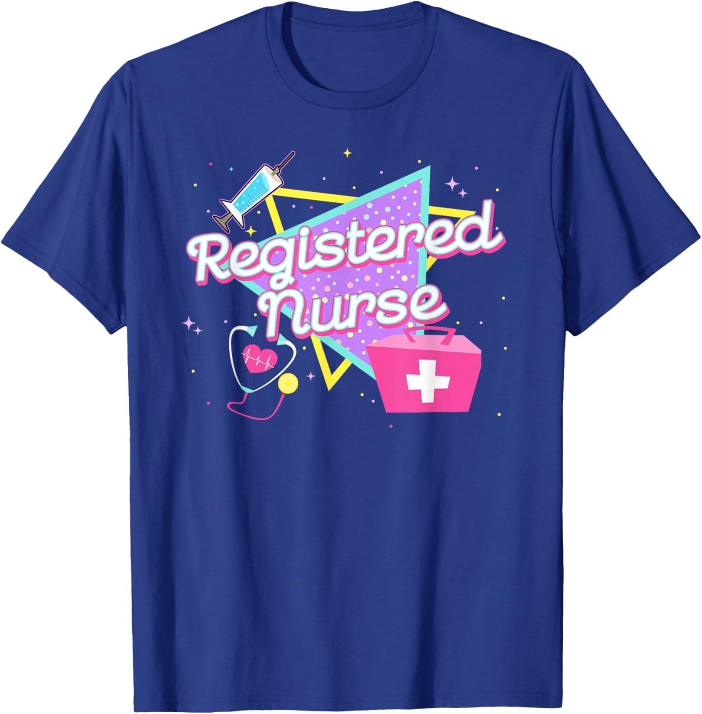 90s Retro Style Registered Nurse Shirts Nurse T-Shirt - T-Shirt | Royal